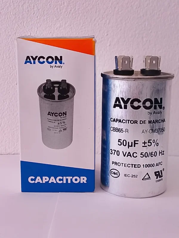 CAPACITOR 50 MFD 370V AYCON