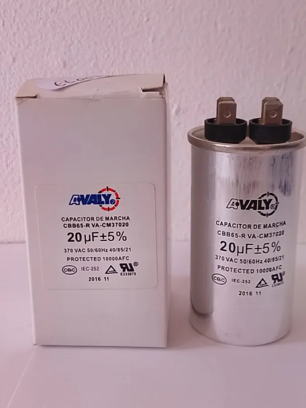 CAPACITOR 20 +5%MF 370V 50/60 6P AVALY